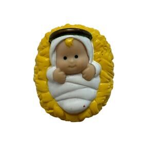 FISHER PRICE Vintage Little People Baby Jesus Nativity Scene 2001 Manger Holiday